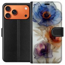 Gustaf - Pl&aring;nboksfodral till Apple Apple iPhone 17 Pro Max med Silkesblommor