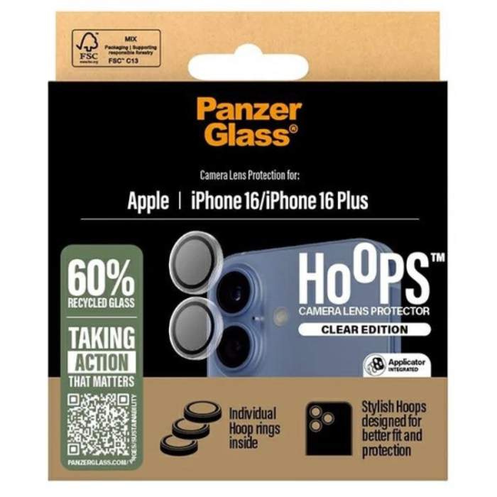 PanzerGlass - PanzerGlass iPhone 16/16 Plus Kameralinsskydd Härdat Glas