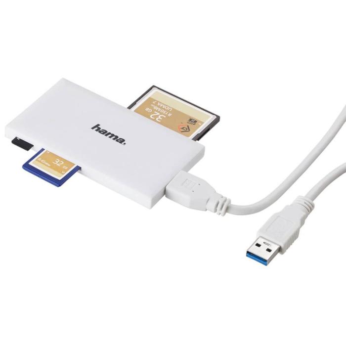 Hama - HAMA Kortläsare USB 3.0 Multi SD/Micro/CF/MS Vit