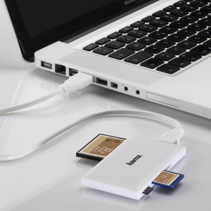 Hama - HAMA Kortläsare USB 3.0 Multi SD/Micro/CF/MS Vit