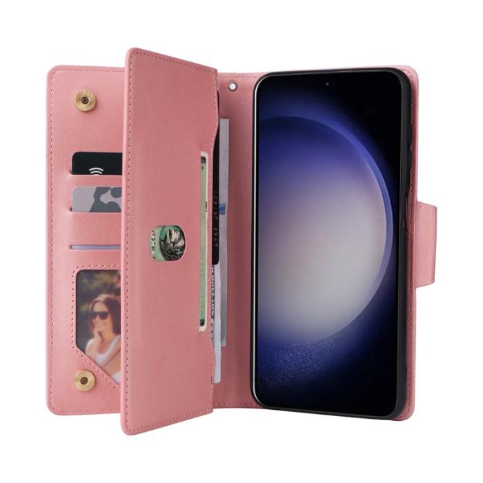 OEM - Plånboksfodral för Samsung Galaxy S26 Konstläder med dragkedja - Roséguld