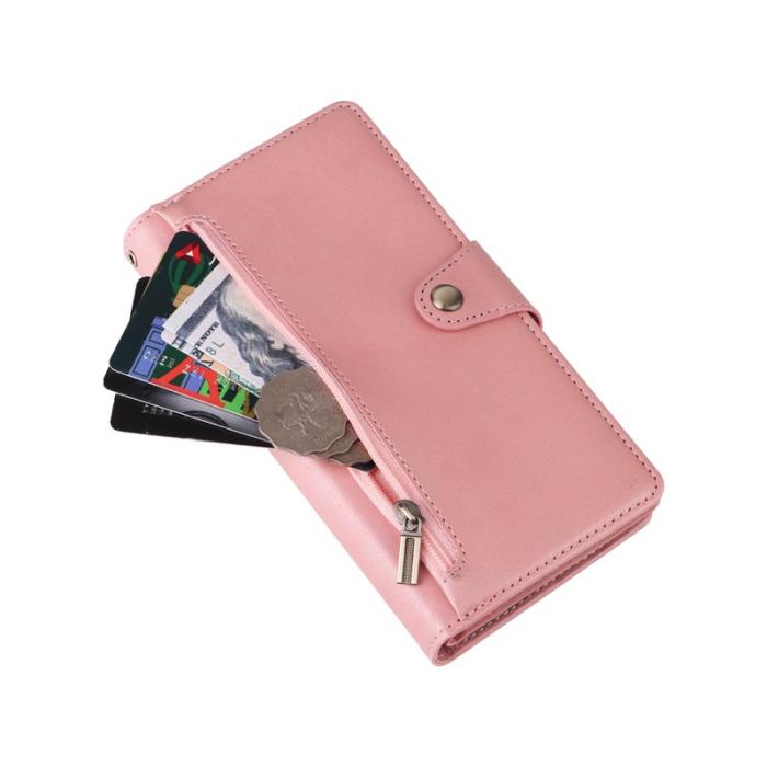 OEM - Plånboksfodral för Samsung Galaxy S26 Konstläder med dragkedja - Roséguld