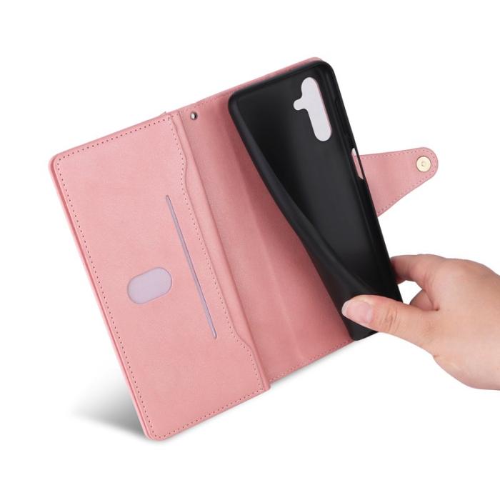 OEM - Plånboksfodral för Samsung Galaxy S26 Konstläder med dragkedja - Roséguld