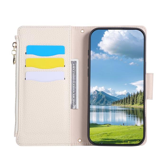 OEM - Plånboksfodral för Samsung Galaxy S26 Konstläder med handledsrem - Beige