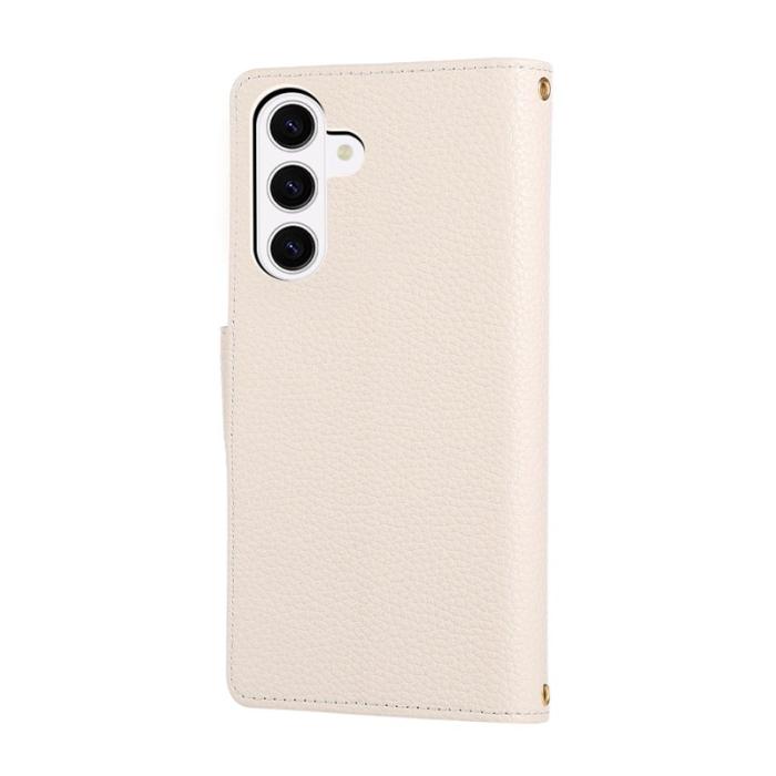 OEM - Plånboksfodral för Samsung Galaxy S26 Konstläder med handledsrem - Beige