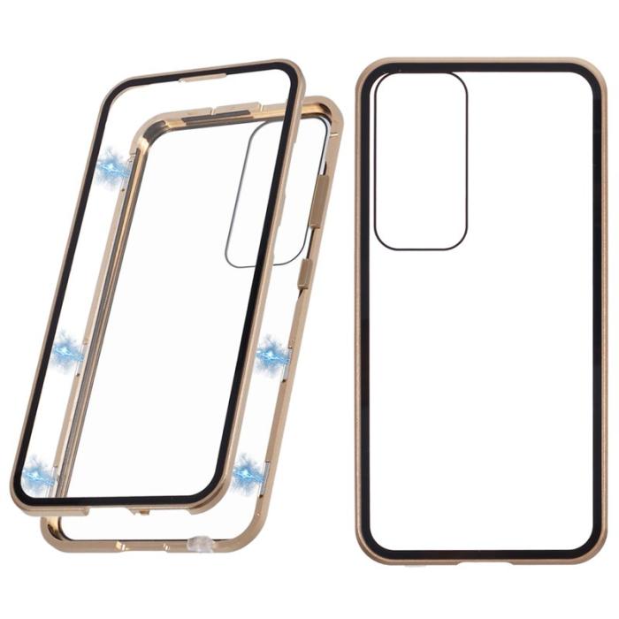 OEM - Mobilskal för Samsung Galaxy S26 Plus Dubbel-Sidigt Härdat Glas - Guld