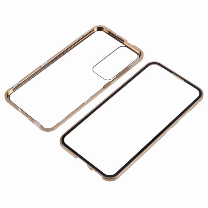 OEM - Mobilskal för Samsung Galaxy S26 Plus Dubbel-Sidigt Härdat Glas - Guld