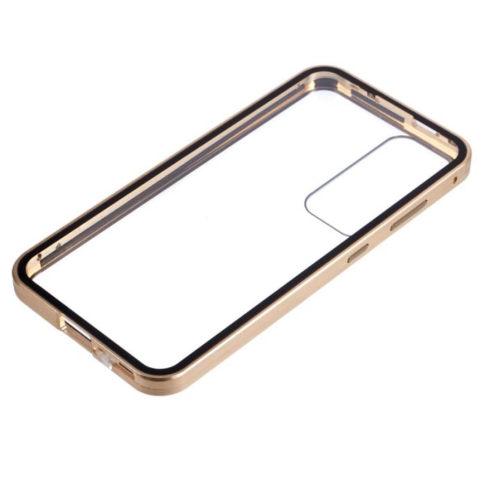 OEM - Mobilskal för Samsung Galaxy S26 Plus Dubbel-Sidigt Härdat Glas - Guld
