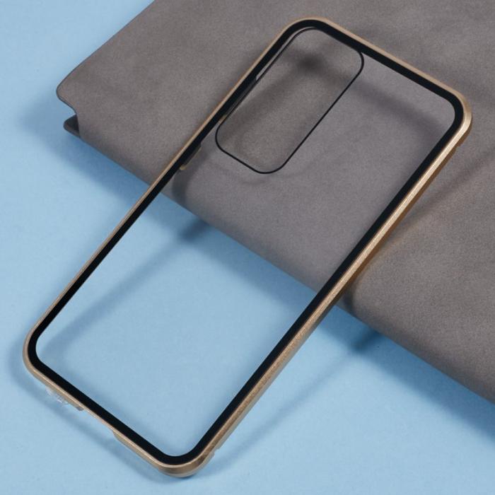 OEM - Mobilskal för Samsung Galaxy S26 Plus Dubbel-Sidigt Härdat Glas - Guld