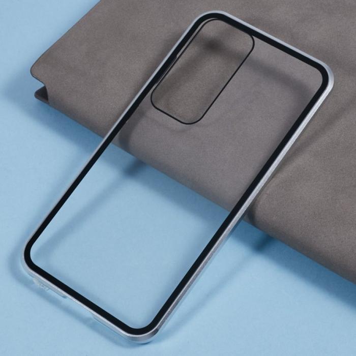 OEM - Mobilskal för Samsung Galaxy S26 Plus Dubbel-Sidigt Härdat Glas - Silver