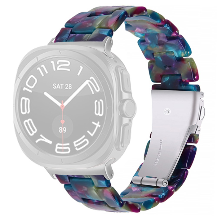 A-One Brand - Galaxy Watch 8/8 Classic (40/44/46mm) Armband Acrylic Resin - Lila Grön