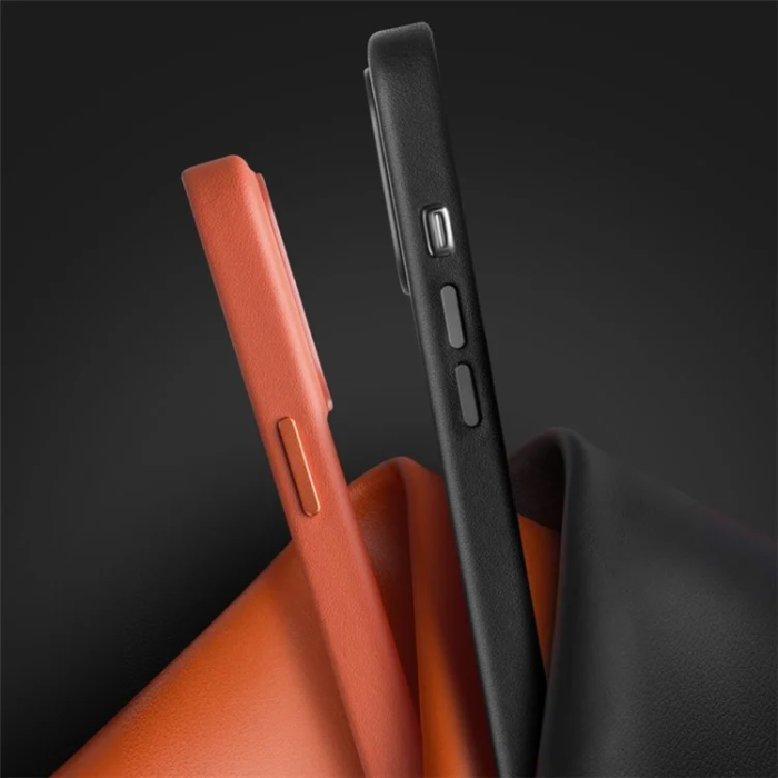 QIALINO - QIALINO iPhone 14 Mobilskal MagSafe Äkta Läder - Orange