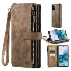 Caseme - CASEME Konstl&auml;der Pl&aring;nboksfodral f&ouml;r Samsung Galaxy S20 Plus - Brun