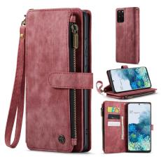 Caseme - CASEME Konstl&auml;der Pl&aring;nboksfodral f&ouml;r Samsung Galaxy S20 Plus - R&ouml;d