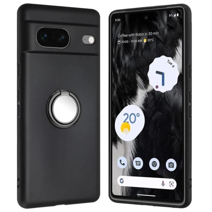 Taltech - Google Pixel 8A Mobilskal Ringhållare - Svart