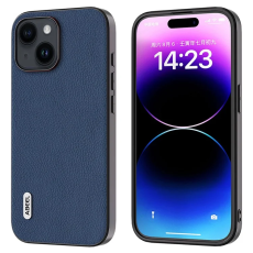 ABEEL - ABEEL iPhone 15 Mobilskal Äkta Läder Litchi - Blå