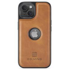 DG.MING - DG.MING Mobilskal till iPhone 14 Plus Anti-Fall L&auml;der PC+TPU Brun