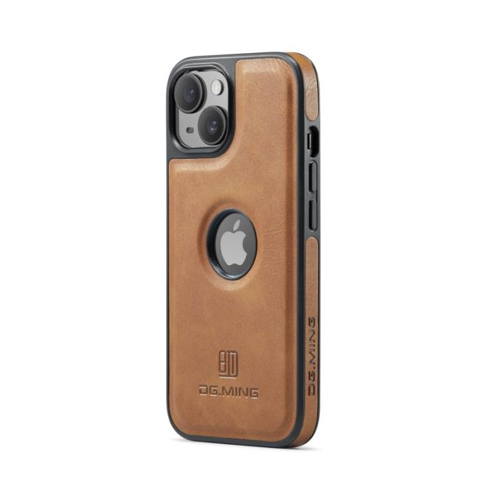 DG.MING - DG.MING Mobilskal till iPhone 14 Plus Anti-Fall Läder PC+TPU Brun