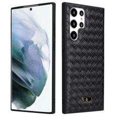 FIERRE SHANN - FIERRE SHANN Samsung Galaxy S22 Ultra Pl&aring;nboksfodral &Auml;kta l&auml;der - Svart