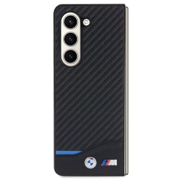 BMW - BMW Galaxy Z Fold 5 Mobilskal Läder Carbon - Svart