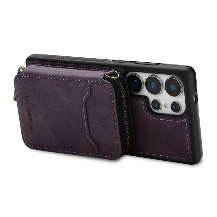LC.imeeke - LC.IMEEKE L6 Samsung Galaxy S25 Ultra Plånboksfodral Konstläder - Lila