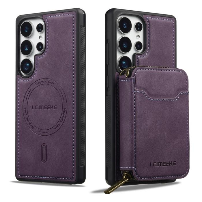 LC.imeeke - LC.IMEEKE L6 Samsung Galaxy S25 Ultra Plånboksfodral Konstläder - Lila