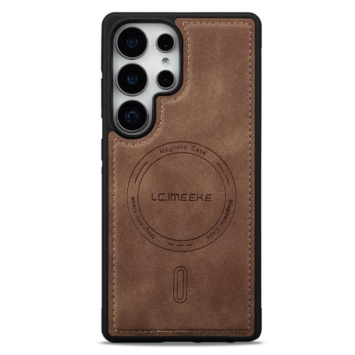LC.imeeke - LC.IMEEKE L6 Samsung Galaxy S25 Ultra Fodral KonstLäder - Brun