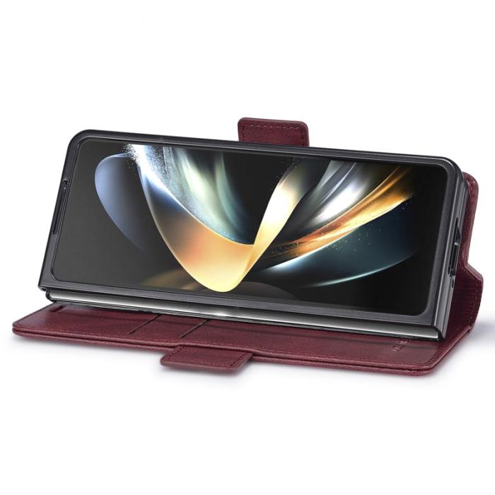 LC.imeeke - LC.IMEEKE Samsung Galaxy Z Fold5 Plånboksfodral Konstläder - Röd