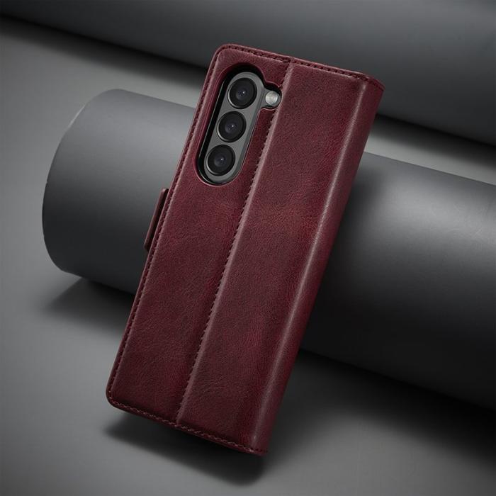 LC.imeeke - LC.IMEEKE Samsung Galaxy Z Fold5 Plånboksfodral Konstläder - Röd