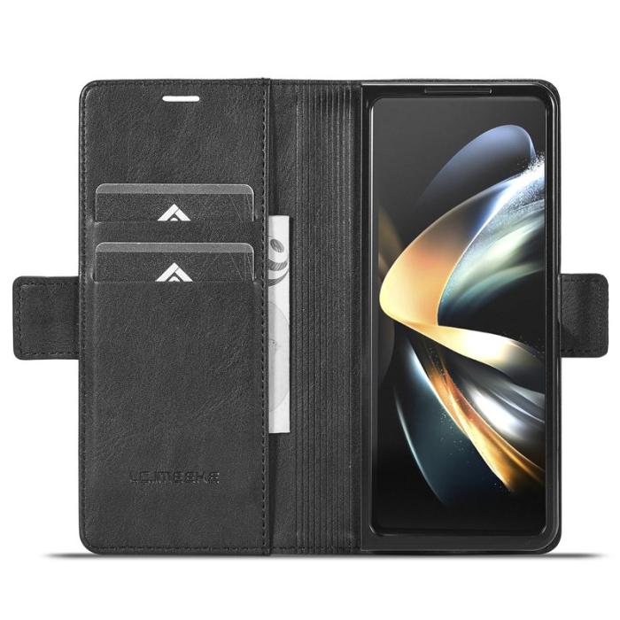 LC.imeeke - LC.IMEEKE Samsung Galaxy Z Fold5 Plånboksfodral Konstläder - Svart
