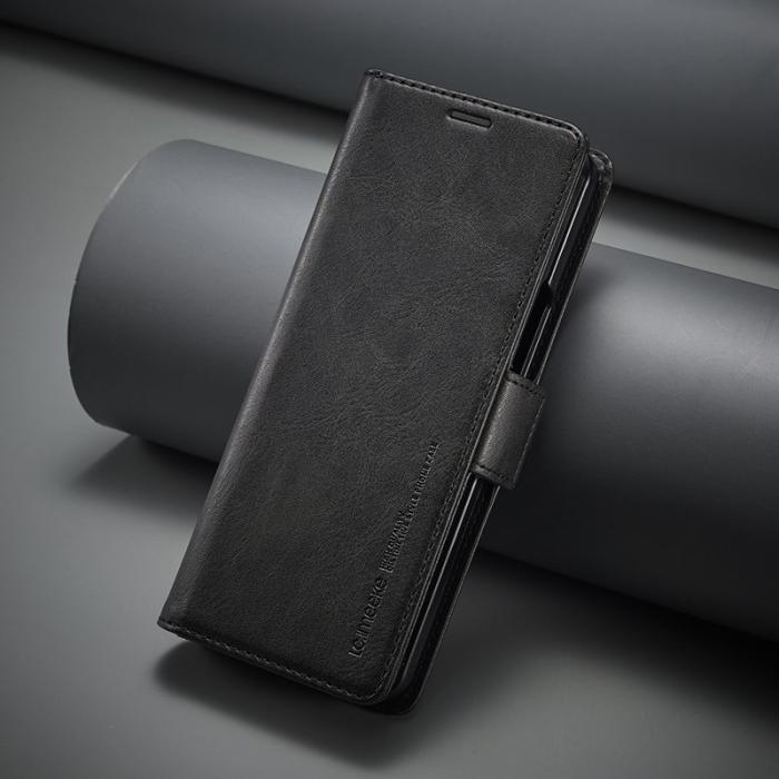 LC.imeeke - LC.IMEEKE Samsung Galaxy Z Fold5 Plånboksfodral Konstläder - Svart