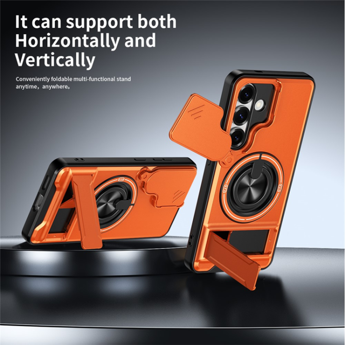 A-One Brand - Galaxy S25 Plus Mobilskal MagSafe med Camera Lens Slider Ringhållare