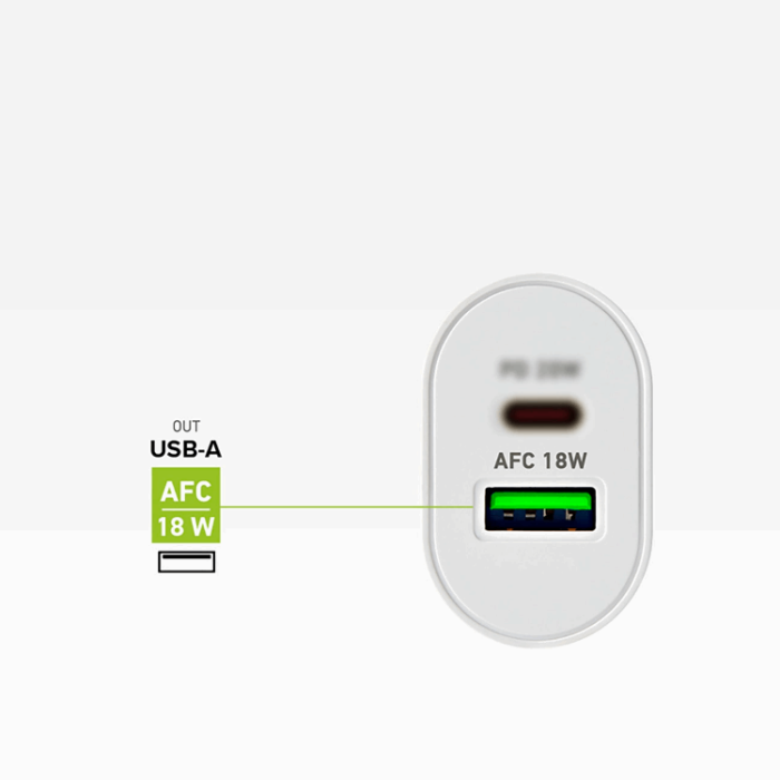 SBS - SBS Snabbladdare 20W USB-A USB-C med PD - Vit