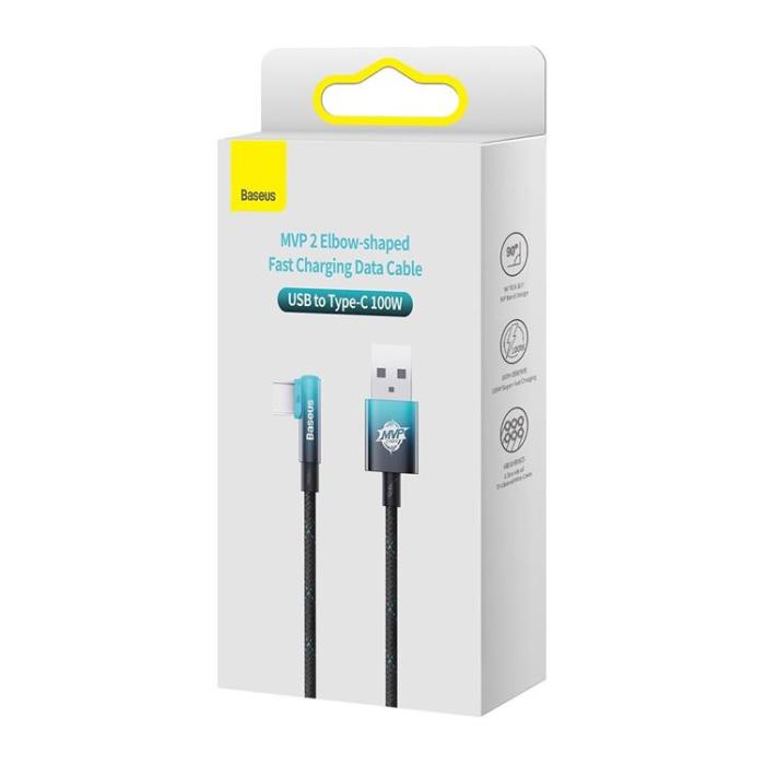 BASEUS - Baseus MVP USB-C till Lightning kabel 100W 1m - Svart/Blå