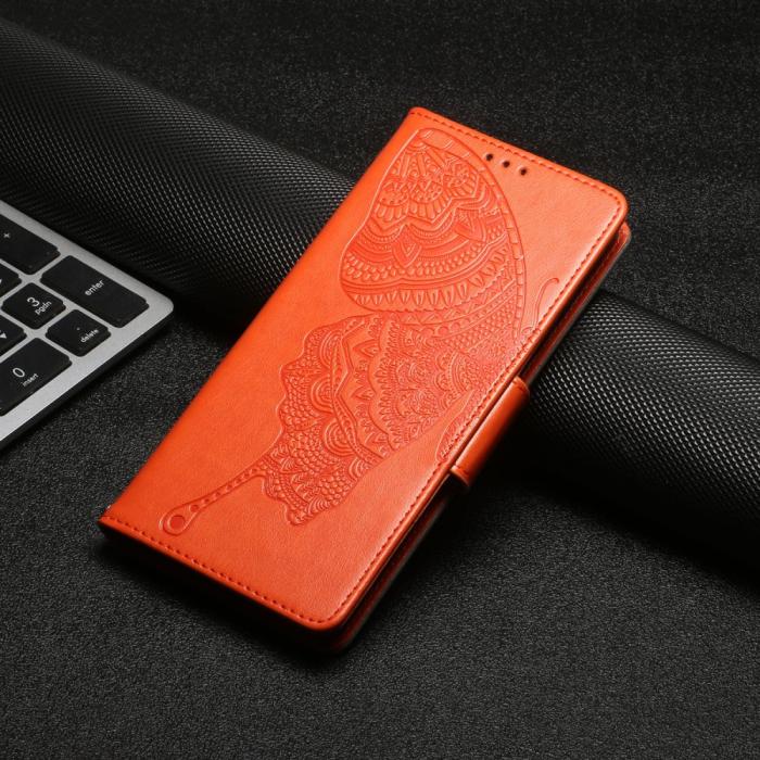 OEM - Fjärilar iPhone 13 Pro Max Plånboksfodral - Orange
