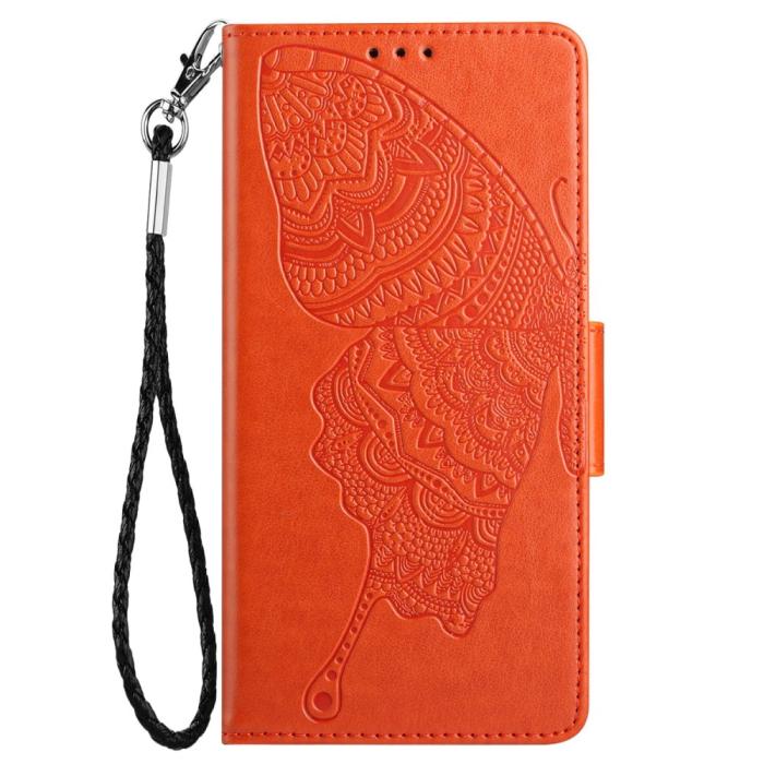 OEM - Fjärilar iPhone 13 Pro Max Plånboksfodral - Orange