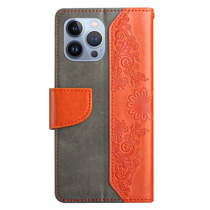 OEM - Fjärilar iPhone 13 Pro Max Plånboksfodral - Orange
