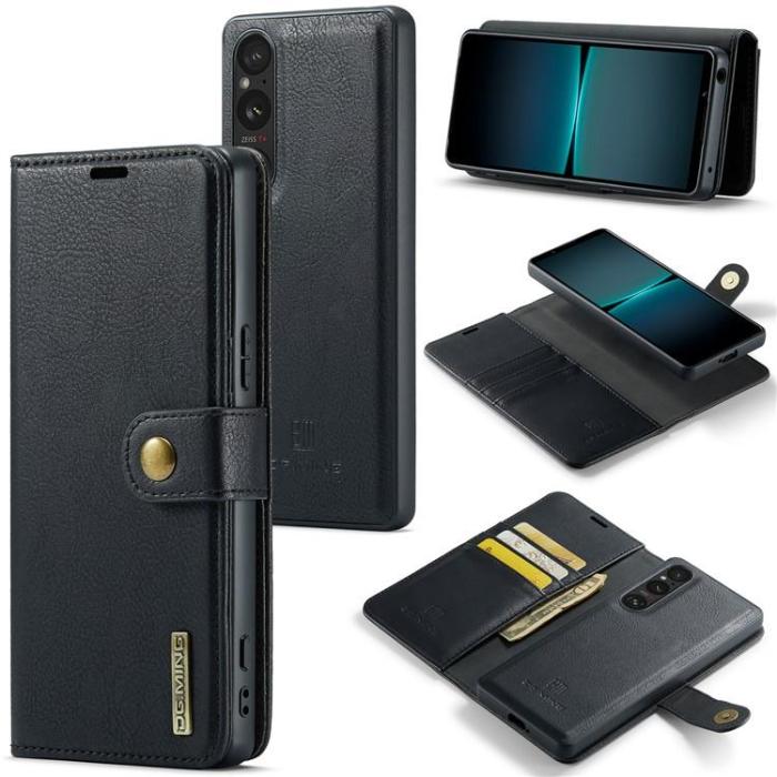 DG.MING - DG.MING Sony Xperia 1 V Plånboksfodral Äkta Läder 2in1 - Svart