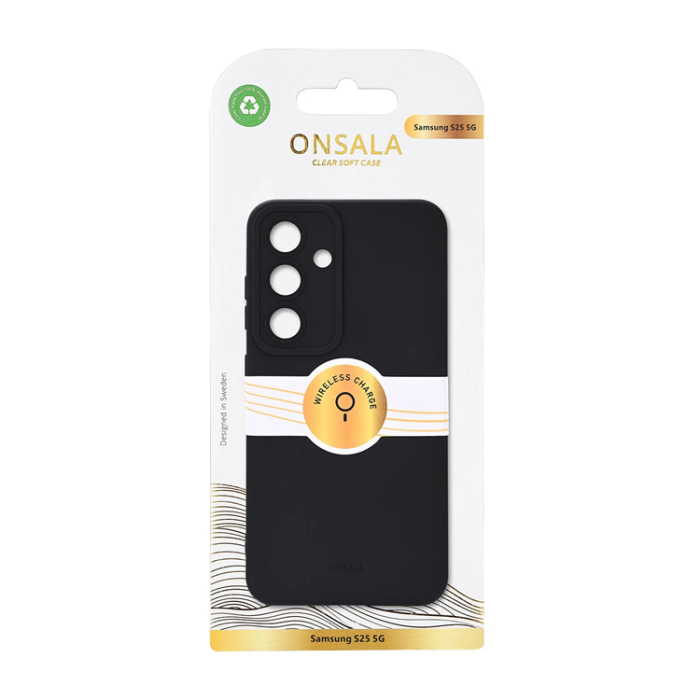 Onsala - Onsala Galaxy S25 Mobilskal Silikonkänsla Återvunnen - Svart