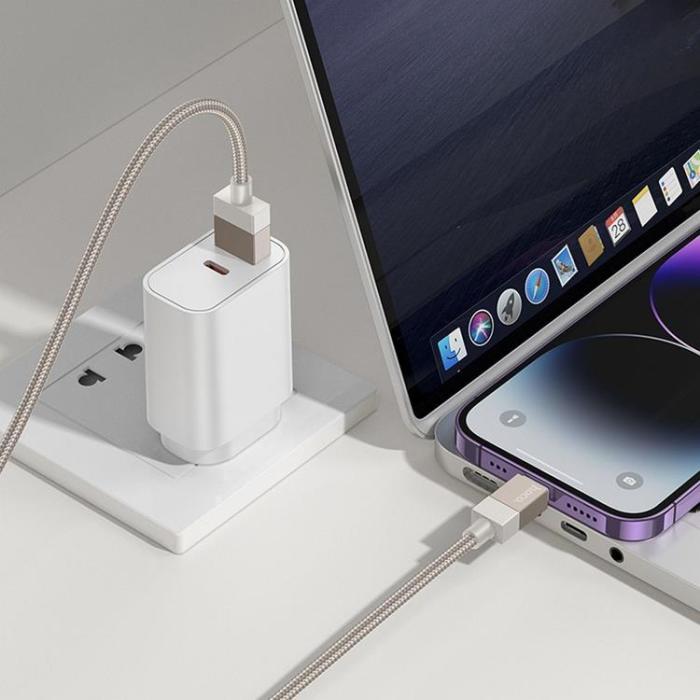 Hoco - Hoco USB-A - Lightning 2.4A Kabel 1m X110 - Guld