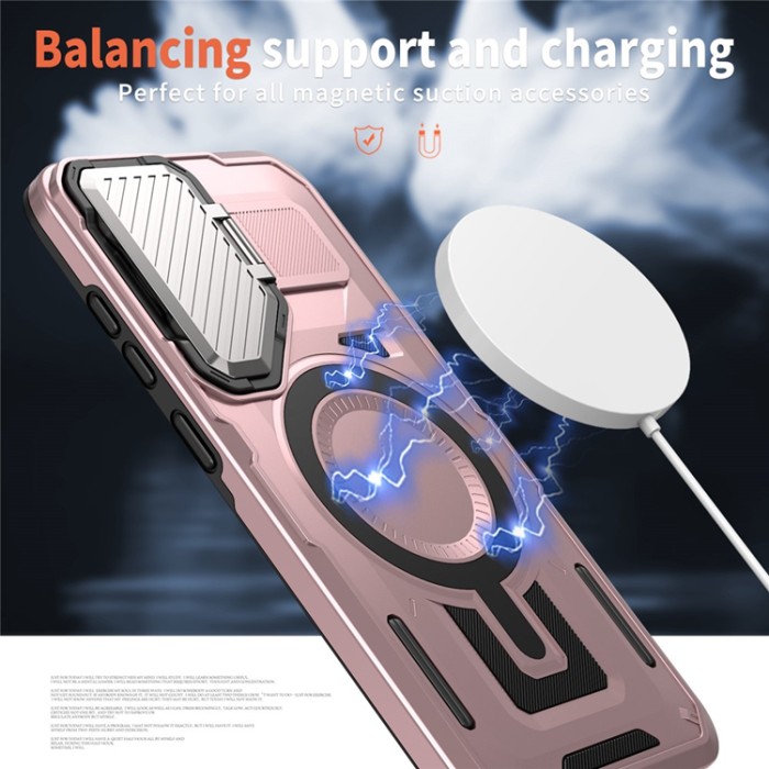 A-One Brand - Galaxy S25/S24 Mobilskal MagSafe Kickstand - Roséguld