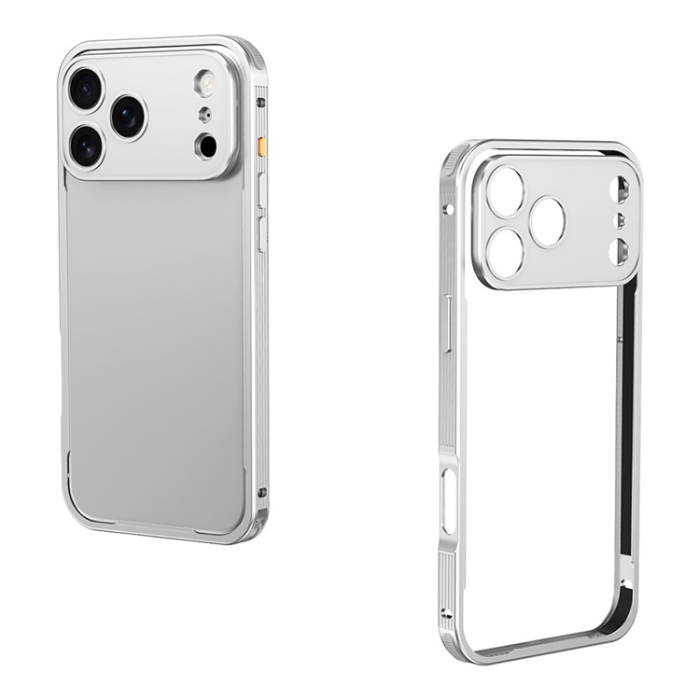 A-One Brand - iPhone 17 Pro Max Mobiskal Bumper Aluminium Alloy - Silver