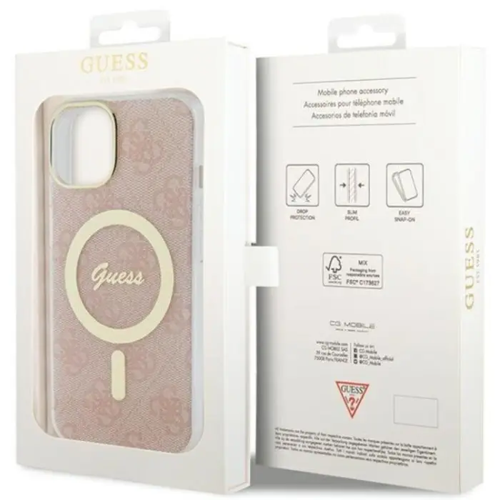 Guess - Guess iPhone 15/14/13 Mobilskal Magsafe IML - Rosa