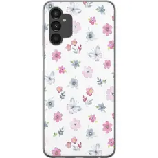 Gustaf - Mobilskal till Samsung Galaxy A04s med Blommor och fj&auml;rillar