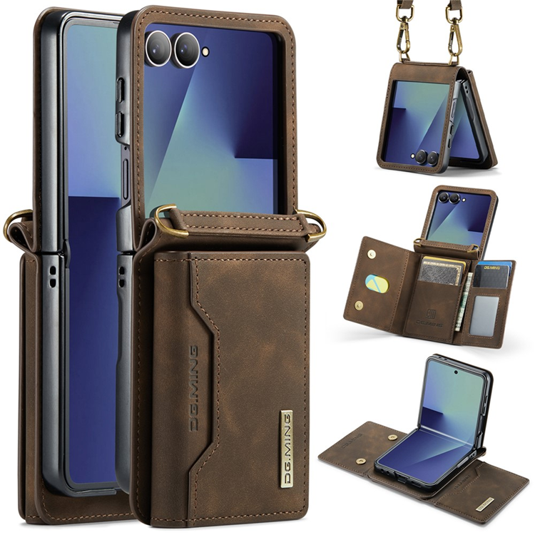DG.MING Mobilskal till Galaxy Z Flip 7 Detachable M2 - Brun (Kaffe) | 2353 | AlltMobil