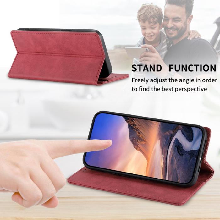 OEM - Samsung Galaxy S26 Ultra Fodral RFID Skydd Konstläder - Röd