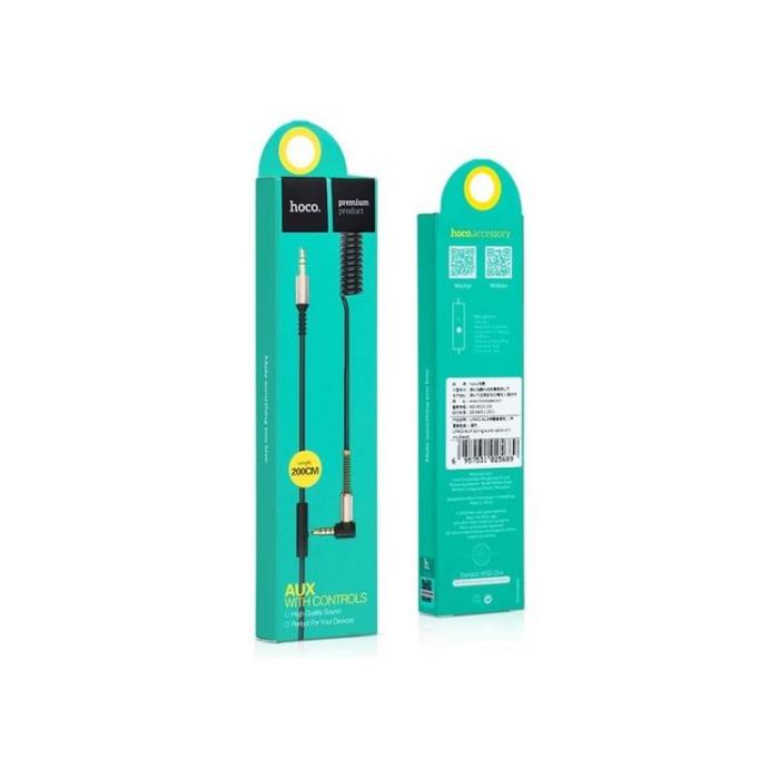 Hoco - Hoco AUX Uttag 3.5 mm Ljud Kabel 2m - Svart