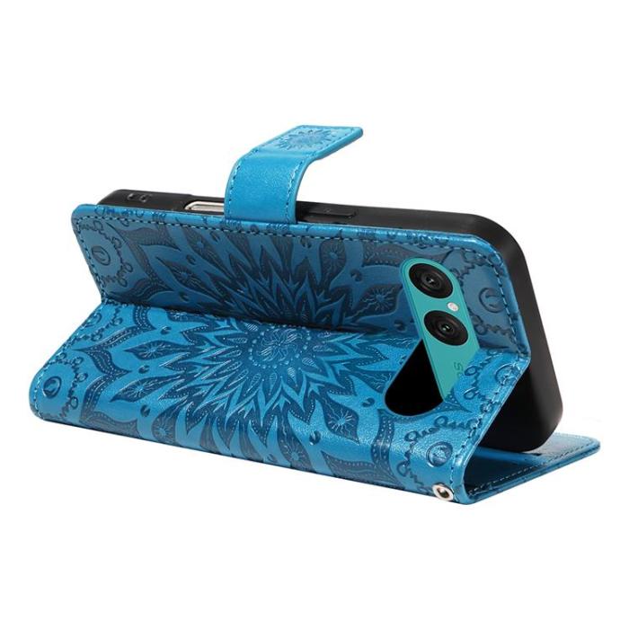 A-One Brand - Sony Xperia 10 VII Plånboksfodral Sunflower Imprinted - Blå