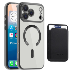 A-One Brand - iPhone 17 Pro Max Mobilskal MagSafe Korthållare TPU+PC - Svart