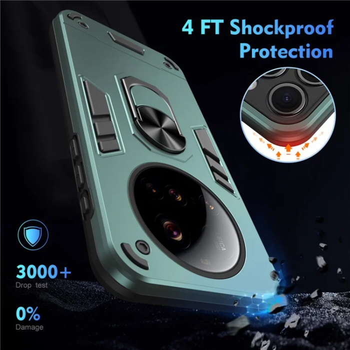 A-One Brand - Xiaomi 15 Ultra Mobilskal Defend Ring Kickstand - Grön